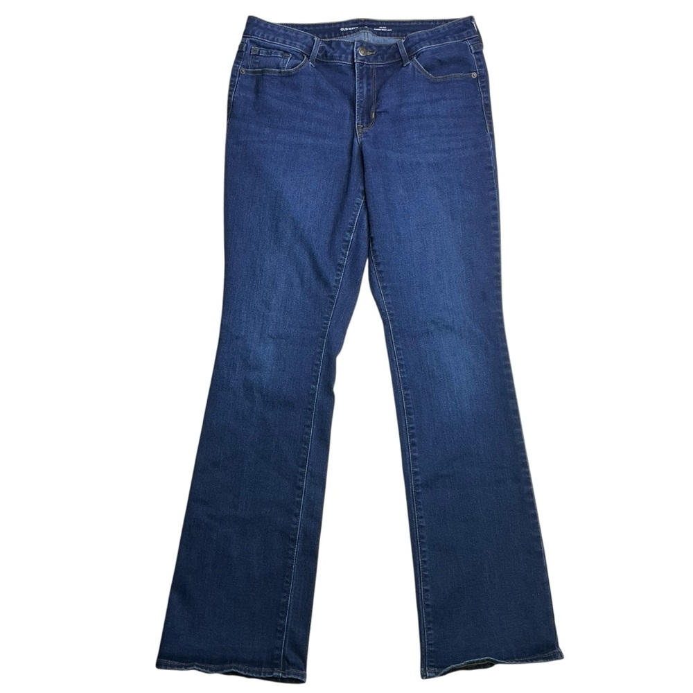Old‎ Navy Kicker Boot-Cut Mid-Rise Women's Deep Blue Jeans Size 12 Long